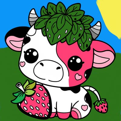 cute strawberry cow