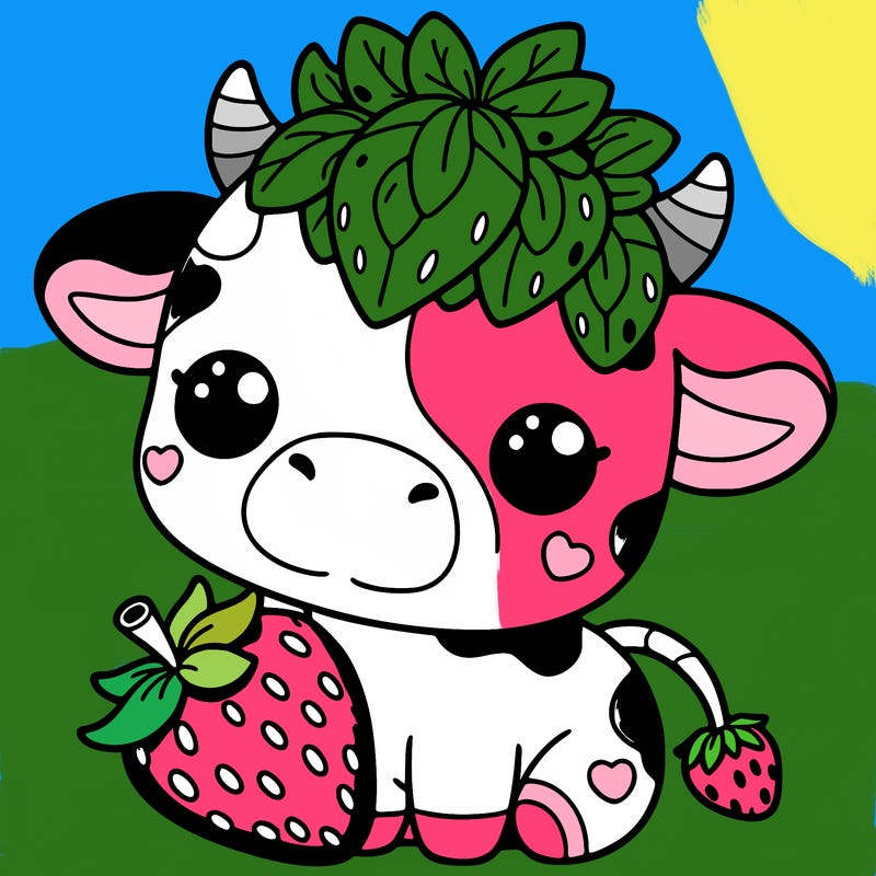 cute strawberry cow
