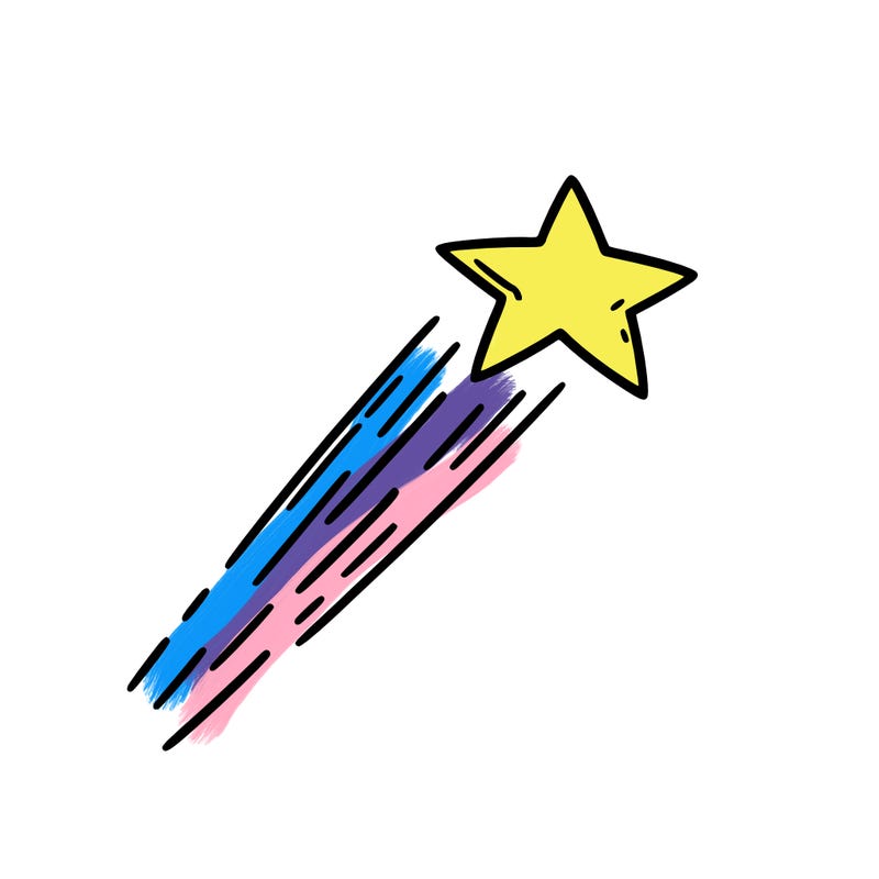a shooting star in the sky
