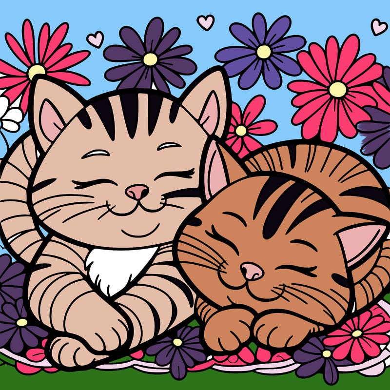 cats laying together