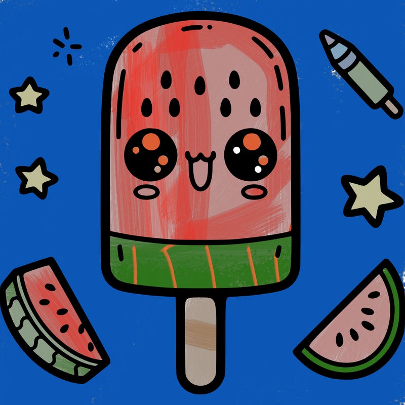 cute watermelon popsicle