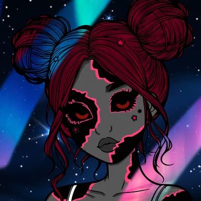 realistic girl with space buns