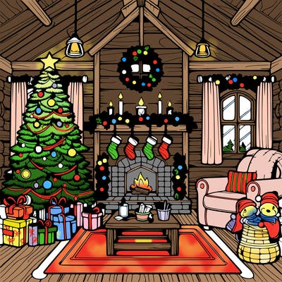 christmas house interior