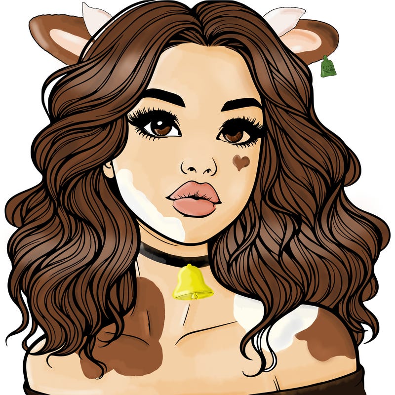 realistic girl with wavy hair and lips