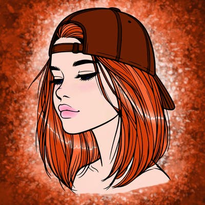 realistic  girl with a backwards hat