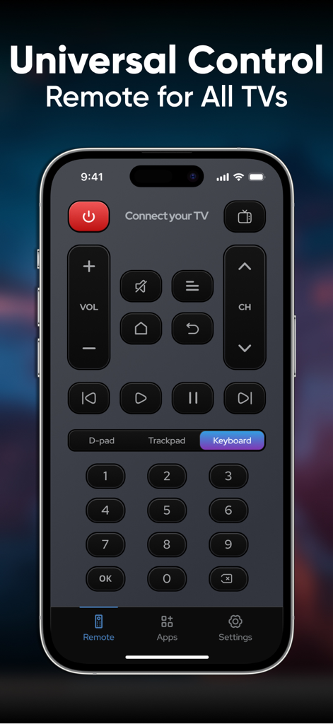 Remote TV Control・Universal - Interfaz de control remoto universal de TV en la pantalla de un smartphone