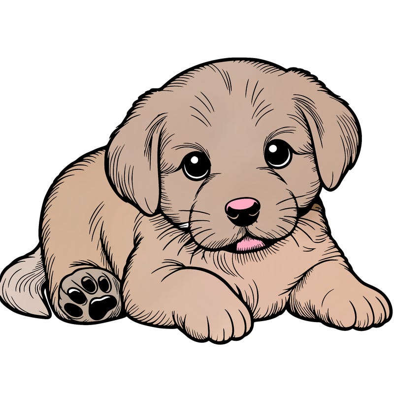 a cute realistic puppy