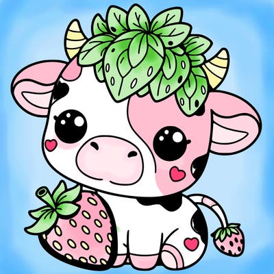 cute strawberry cow