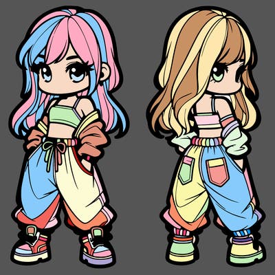 girl in crop top and baggy pants