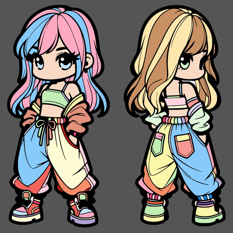 girl in crop top and baggy pants