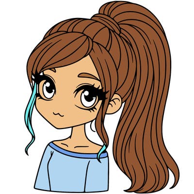 pretty girl with high ponytail