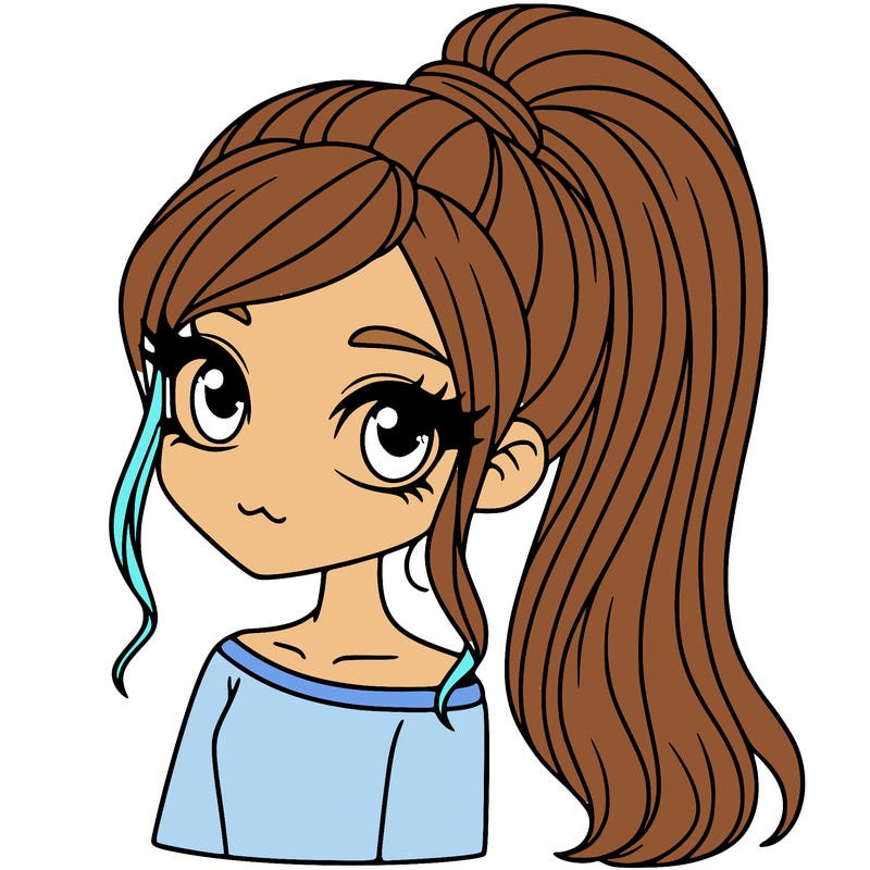 pretty girl with high ponytail