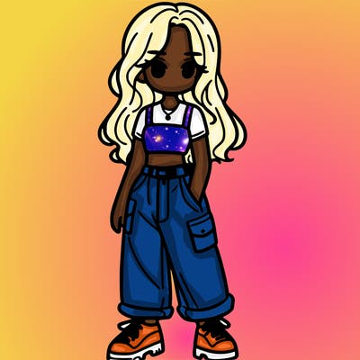 girl in crop top and baggy pants