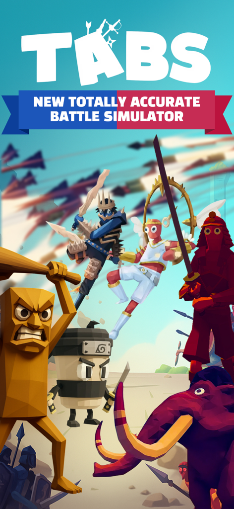 A collection of wacky low-poly battle units and characters from the Totally Accurate Battle Simulator mods app