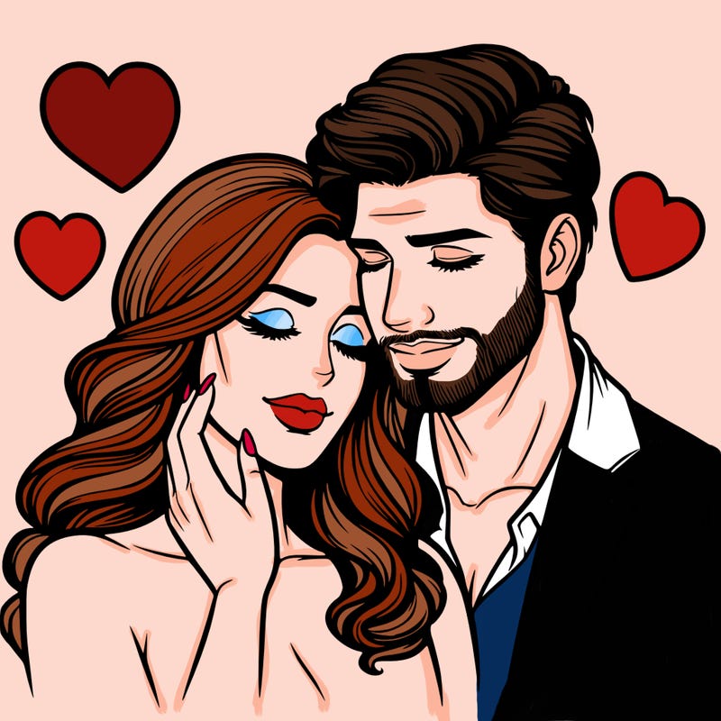 man and woman in love realistic