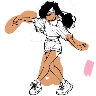 realistic girl danceing