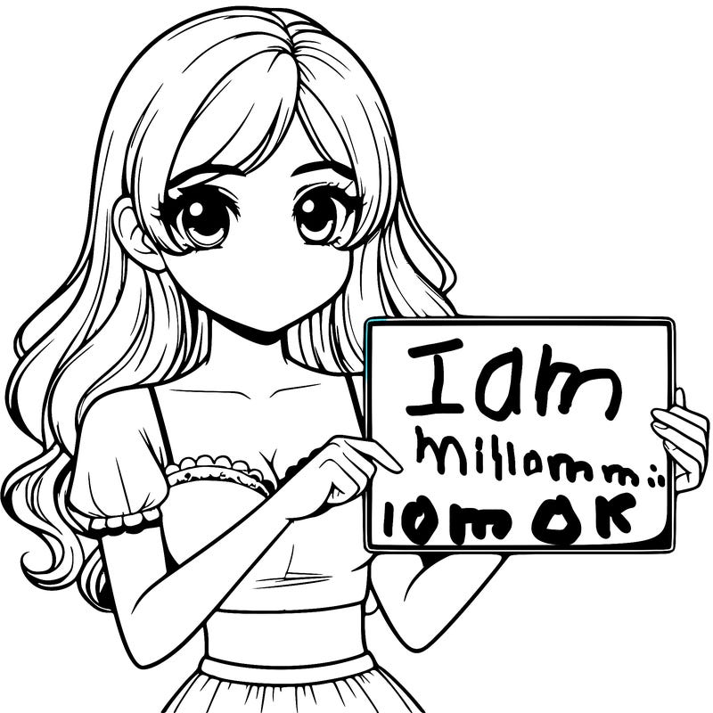 realistic pretty girl holding blank sign