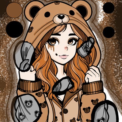 realistic girl in a animal pjs hoodie