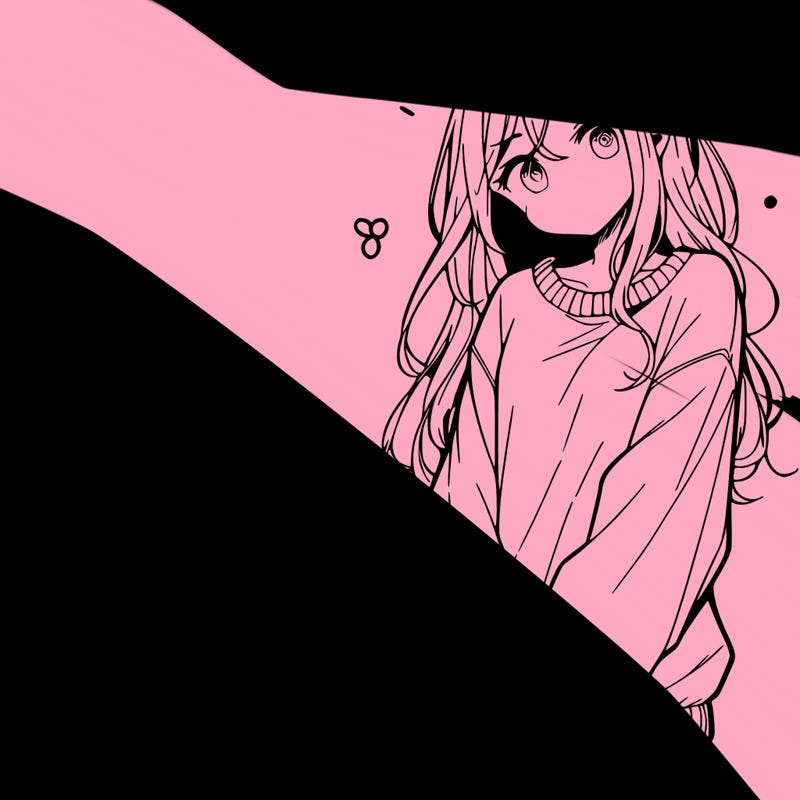 manga teen girl  in a sweater and baggy pants