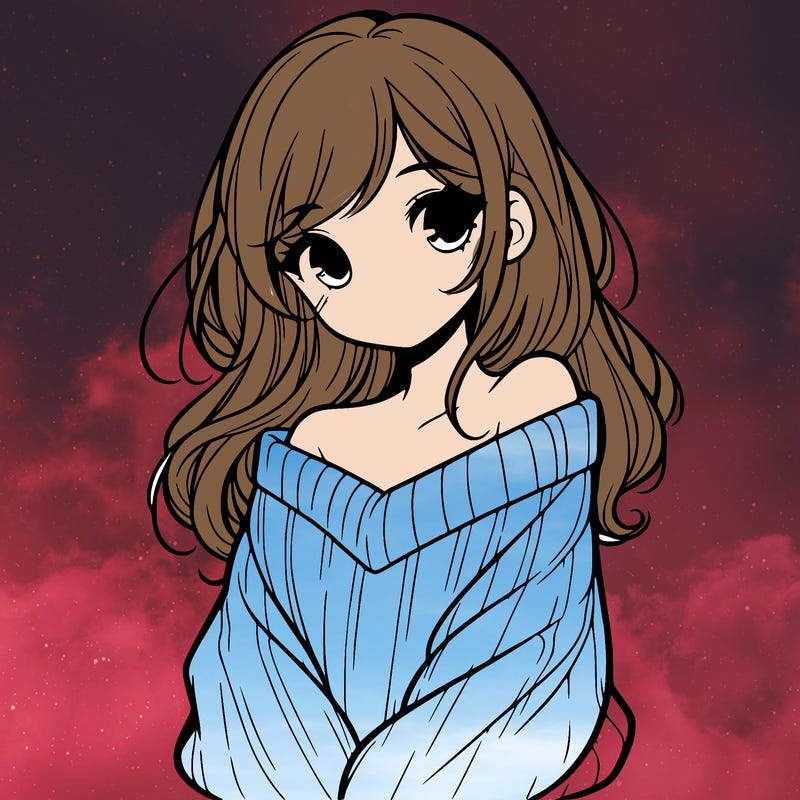 shy pretty girl wearing a sweater that is falling off one shoulder portrait