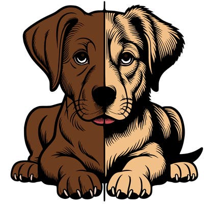 realistic dog split picture