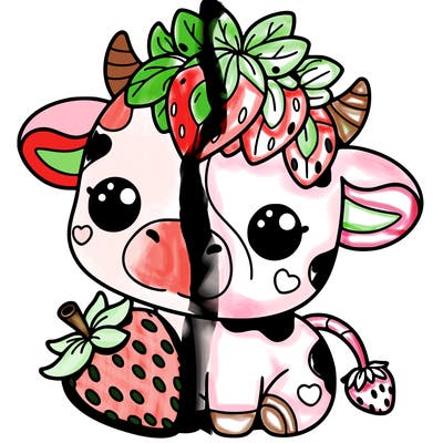 cute strawberry cow