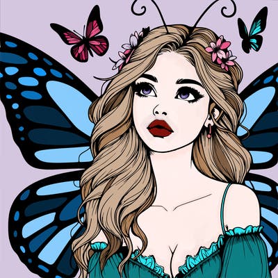butterfly fairy realistic girl