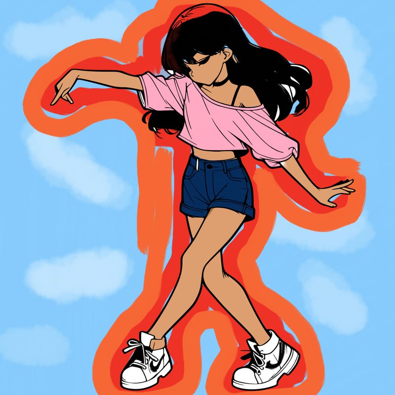 realistic girl danceing