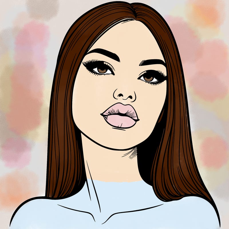 realistic woman with full lips