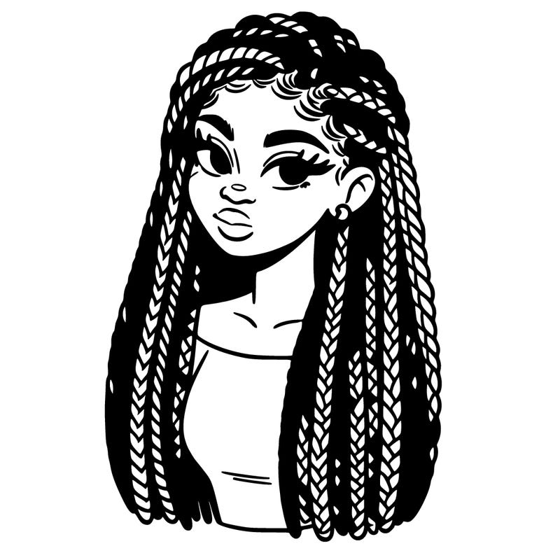 black braided hair woman