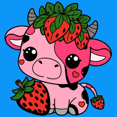 cute strawberry cow