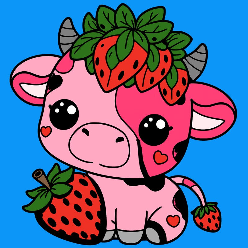 cute strawberry cow