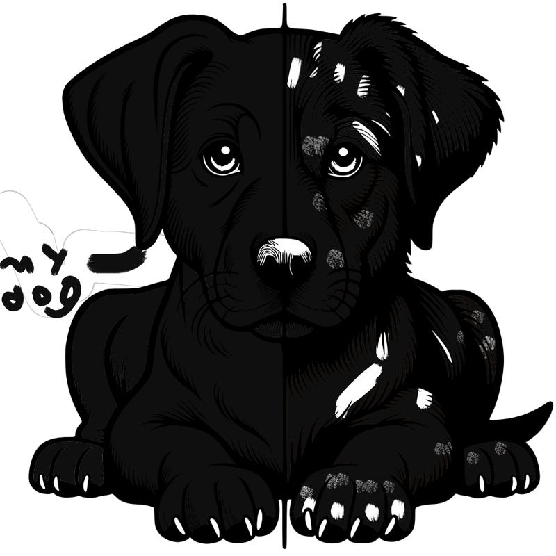 realistic dog split picture