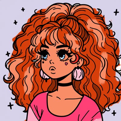 aesthetic girl with big hair