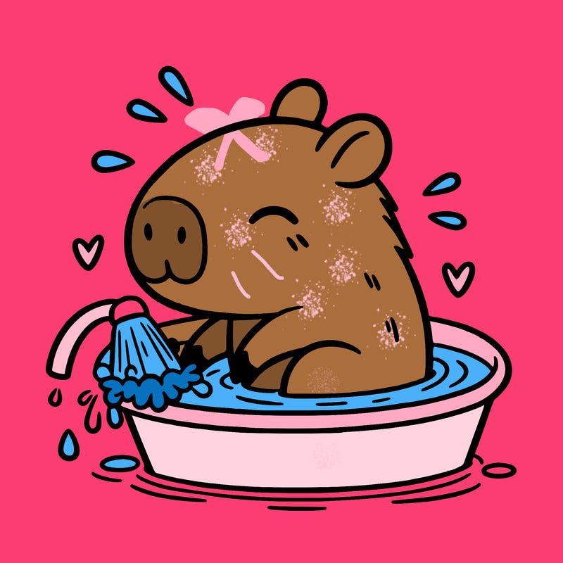 capybara taking a bath