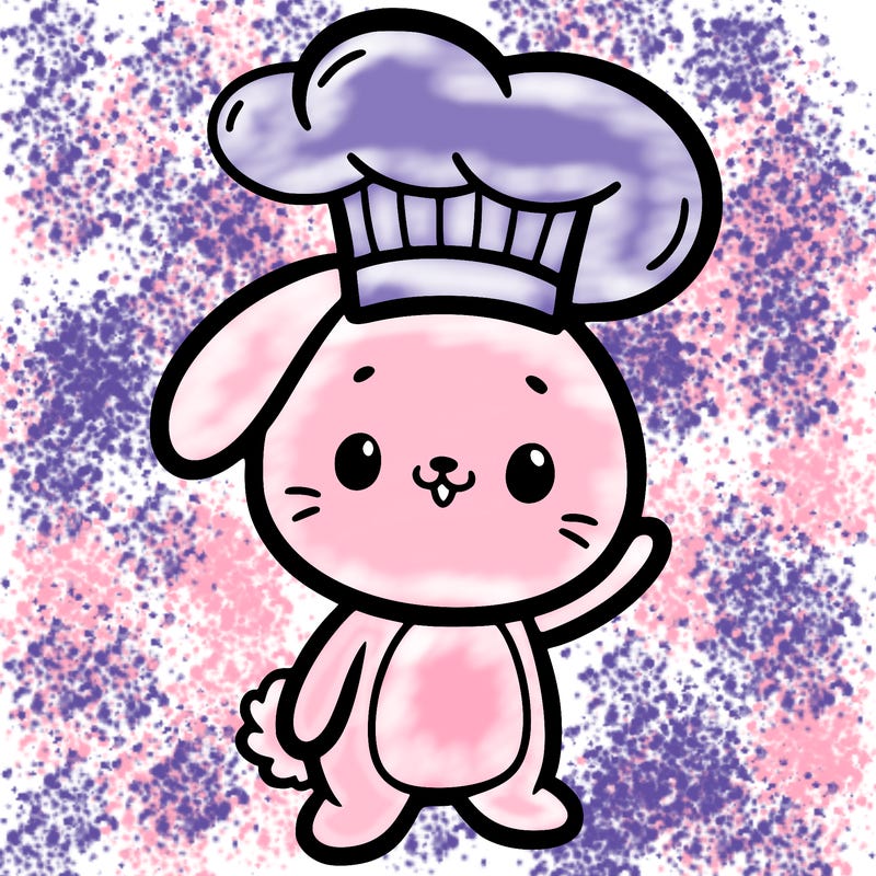 bunny with a chef’s hat