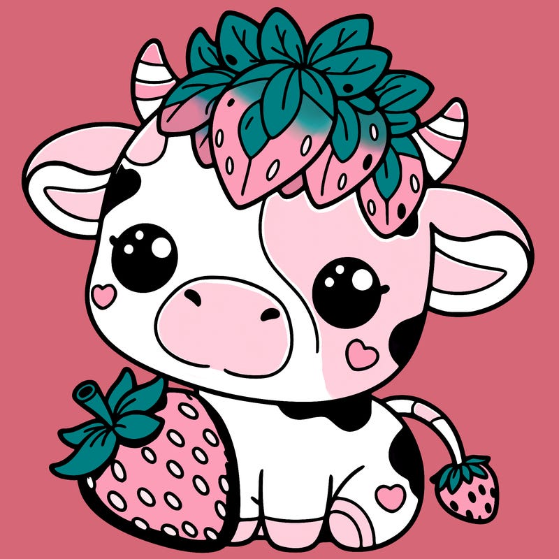 cute strawberry cow