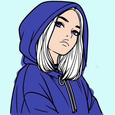 a realistic girl in a hoodie