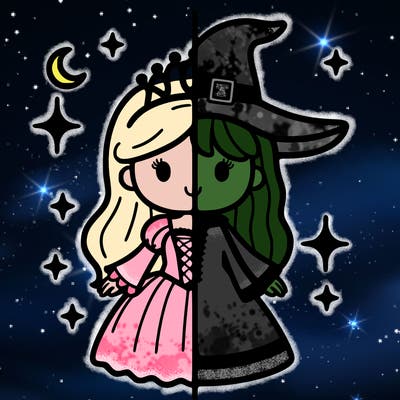 split princess and witch