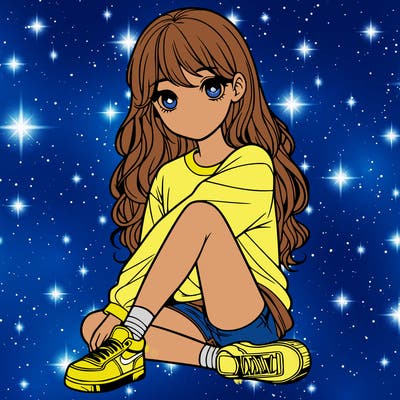 girl sitting realistic