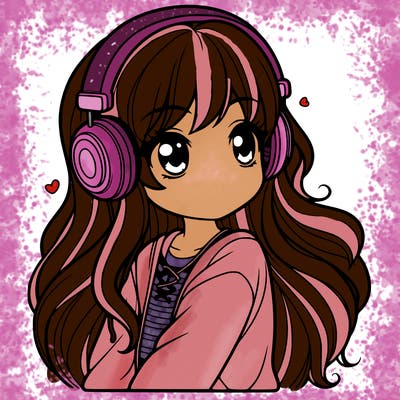 girl with headphones