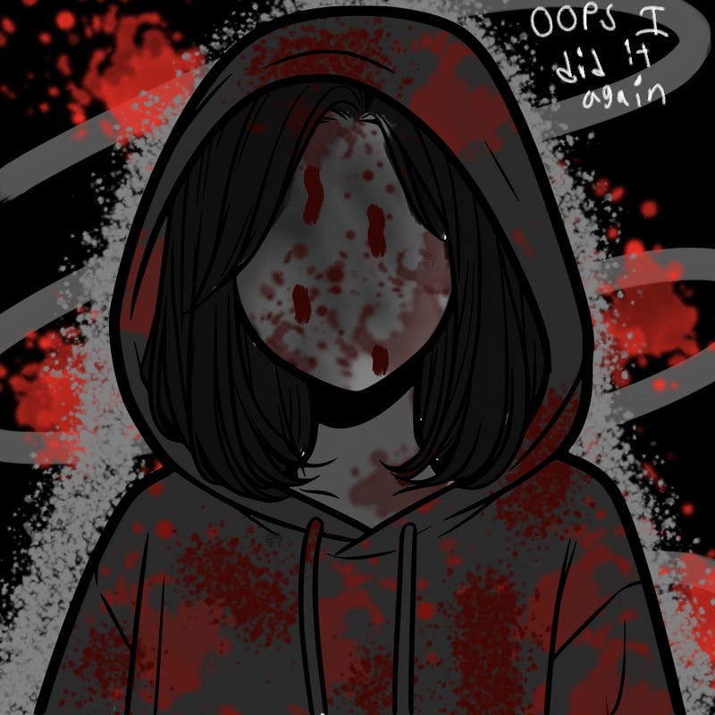 a faceless girl in a hoddie