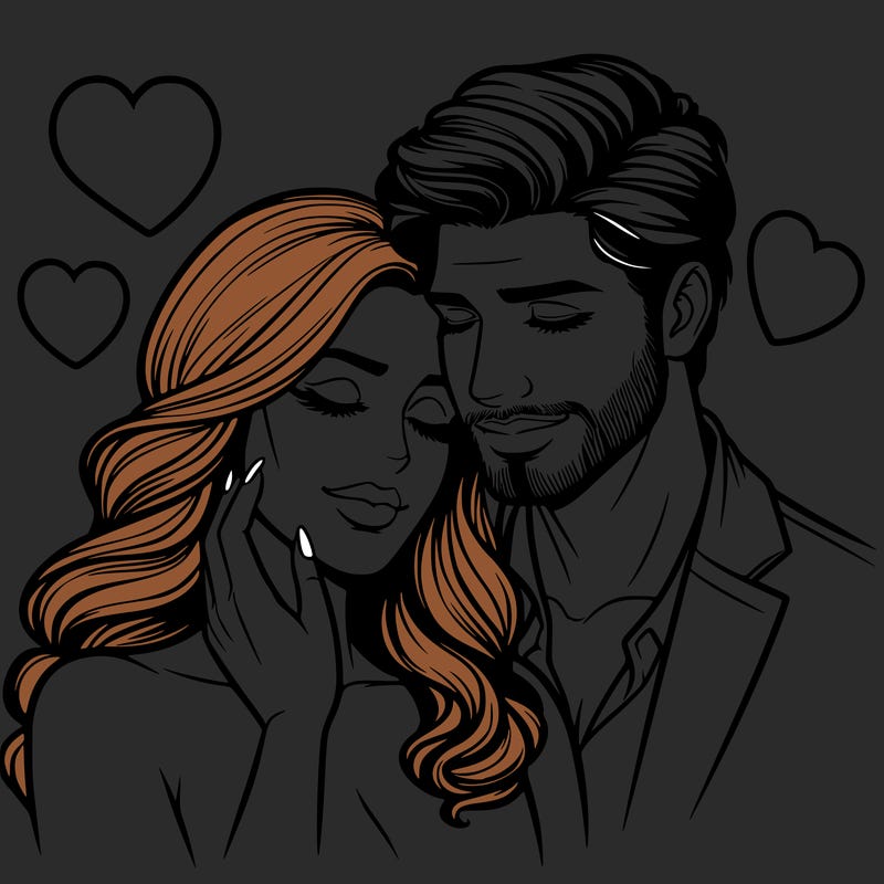 man and woman in love realistic