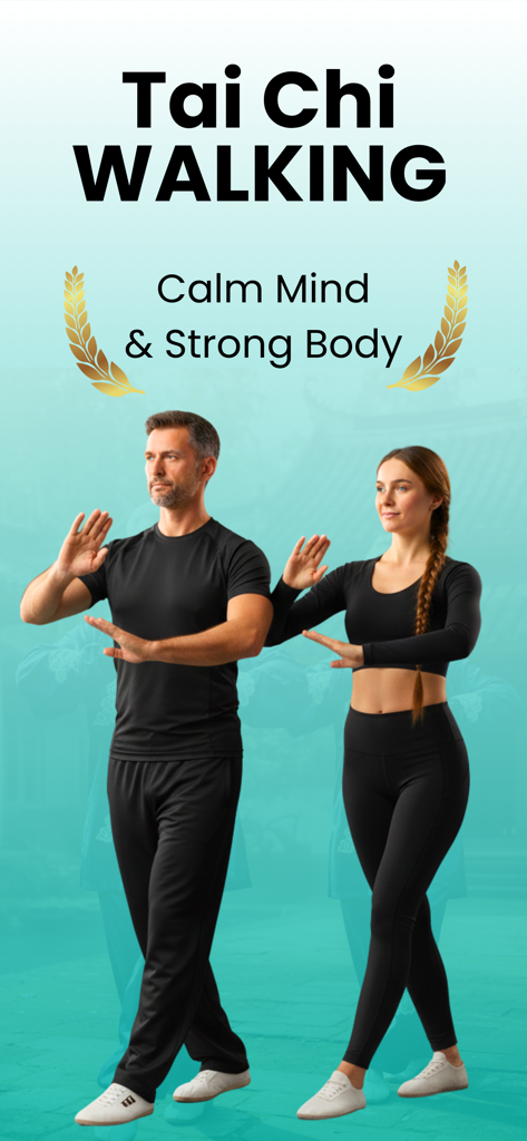 Tai Chi Walking : GentleFit - A man and woman practicing Tai Chi walking for senior fitness