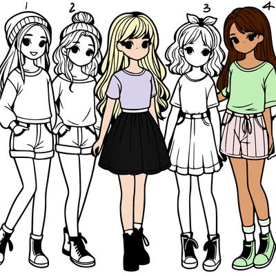 a group of five girls