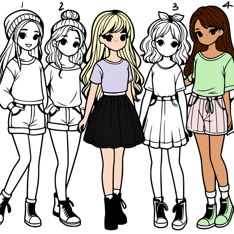 a group of five girls