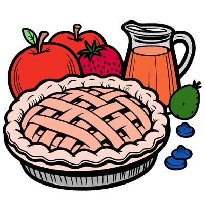 a pie of food