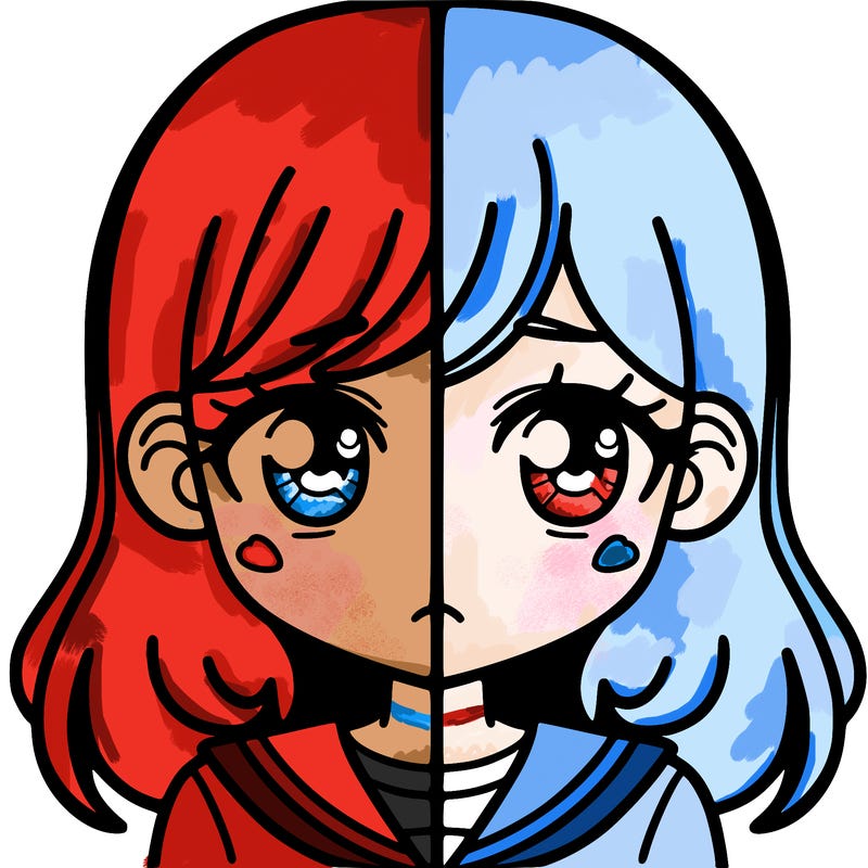 a split of a girl