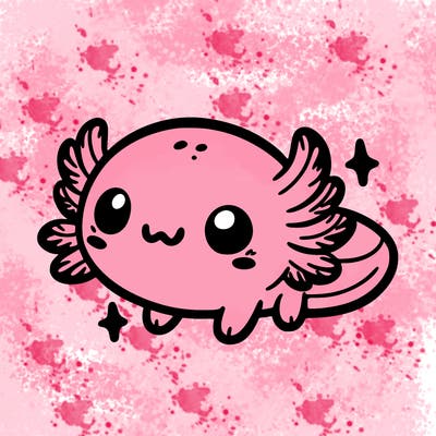 cute easy baby axolotl