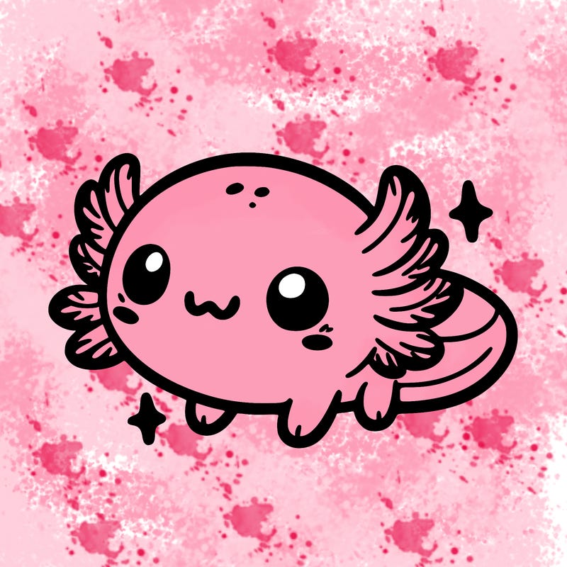 cute easy baby axolotl